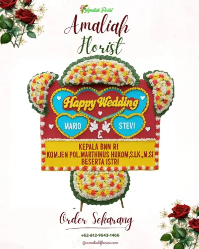 Karangan Papan Bunga Pernikahan di Temmalebba